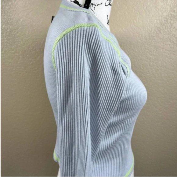 Wild Fable women top blue long sleeve crop top - Picture 4 of 9